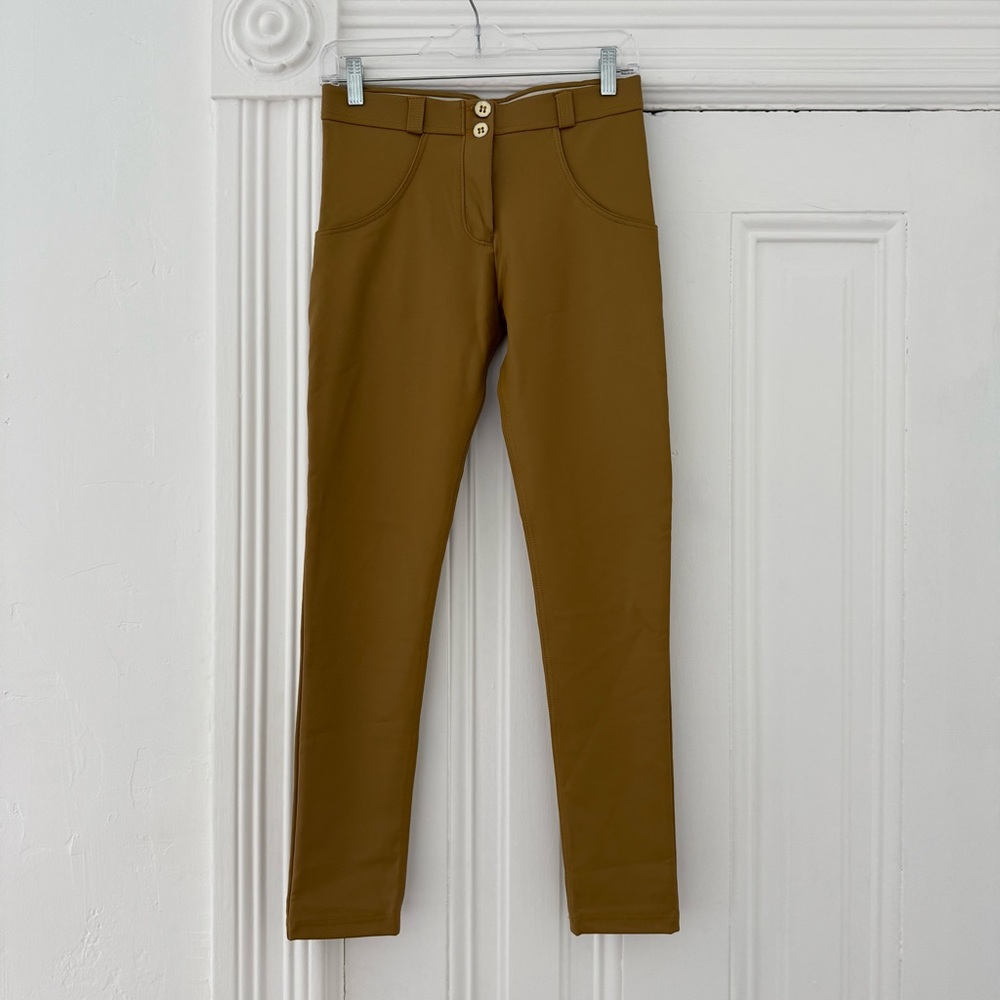 Freddy Skinny Jumpsuit Pants in Mustard Brown